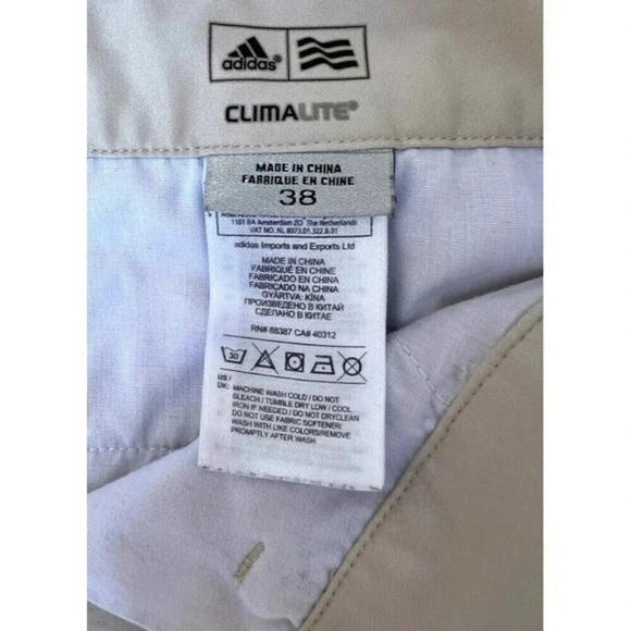 Adidas Climalite Mens Beige Golf Shorts Sz 38 Pockets 10" Inseam‎ Polyester​​​ - Picture 4 of 4